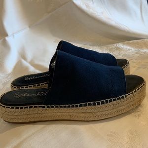 Splendid Navy slide espadrilles